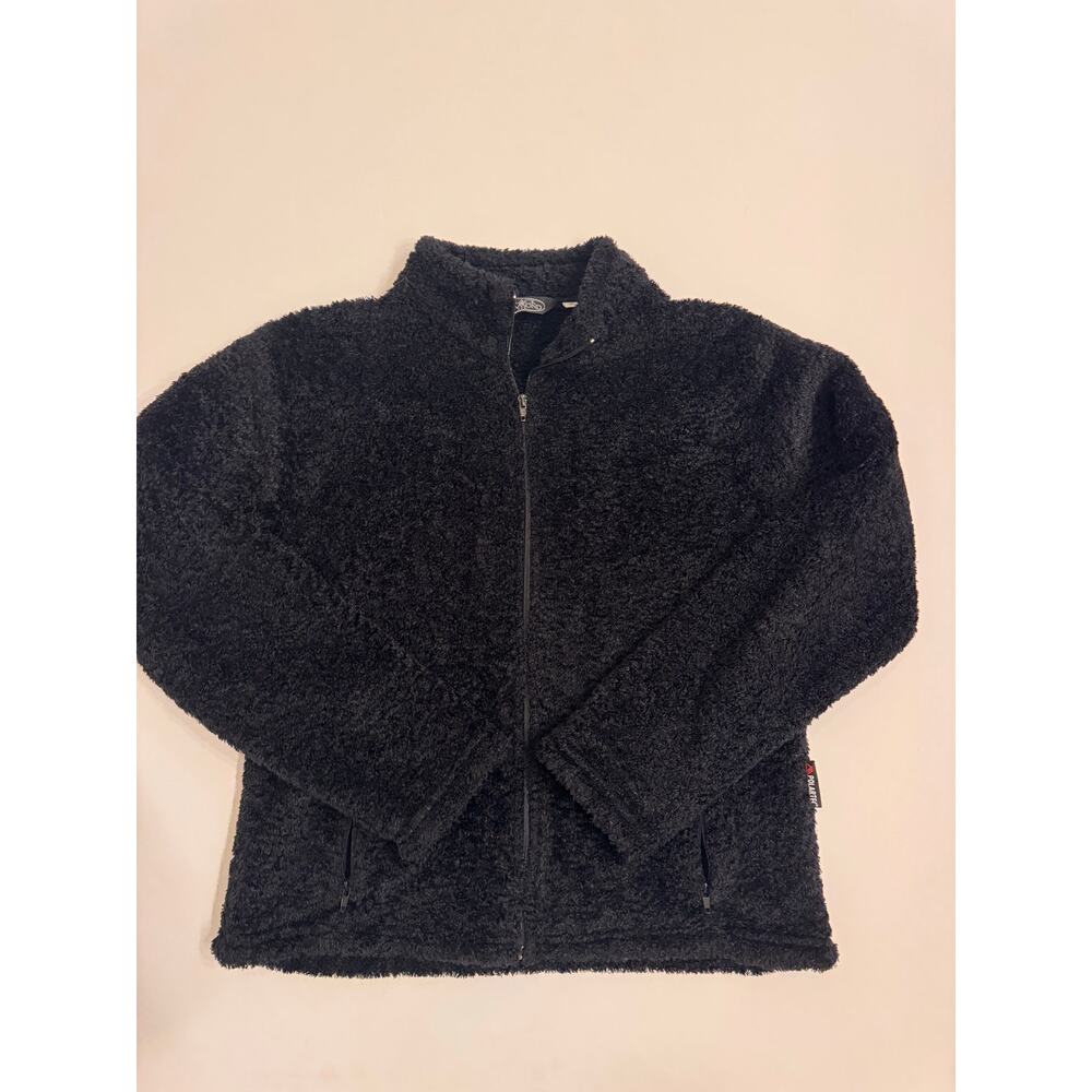 Black Diamond Women's Full Zip Teddy Fleece Jacket Black Size XL Made in USA